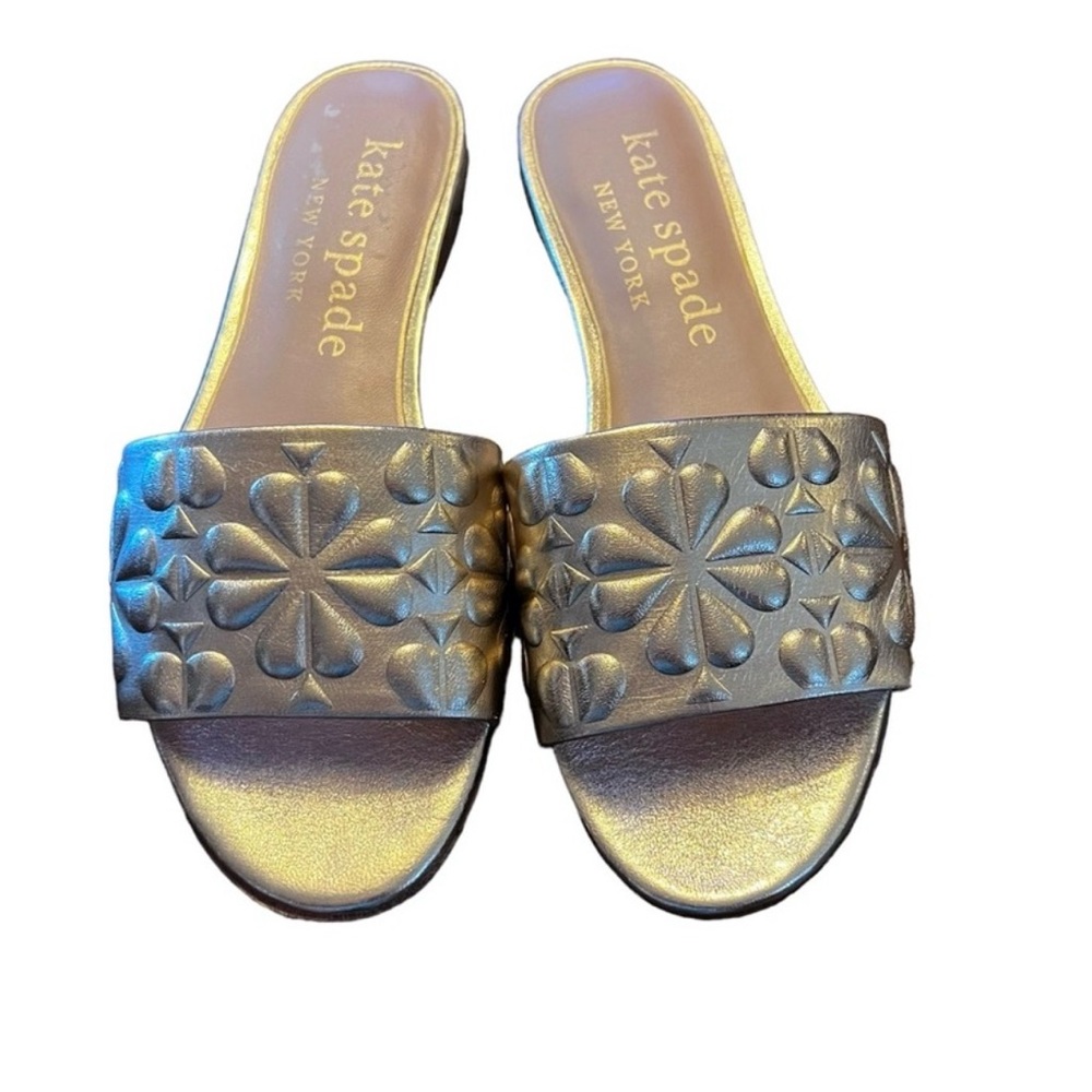 Kate Spade Emmie Slide Leather Sandal Pale Gold NEW Size 10
